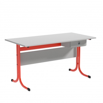 Lehrertisch, 130x65 cm (B/T), 76 cm hoch, Platte: Melamin, ABS-Kante 